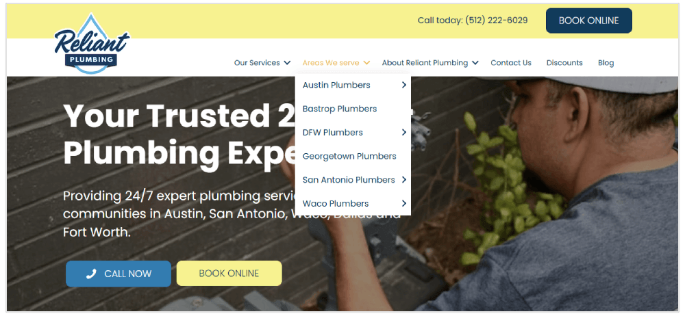 Áreas de servicio de Reliant Plumbing